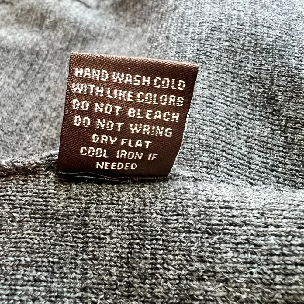 Adrienne Vittadini Carbon Heather Open Front Sweater Luxury Mercerized Wool Sz S - Picture 10 of 13